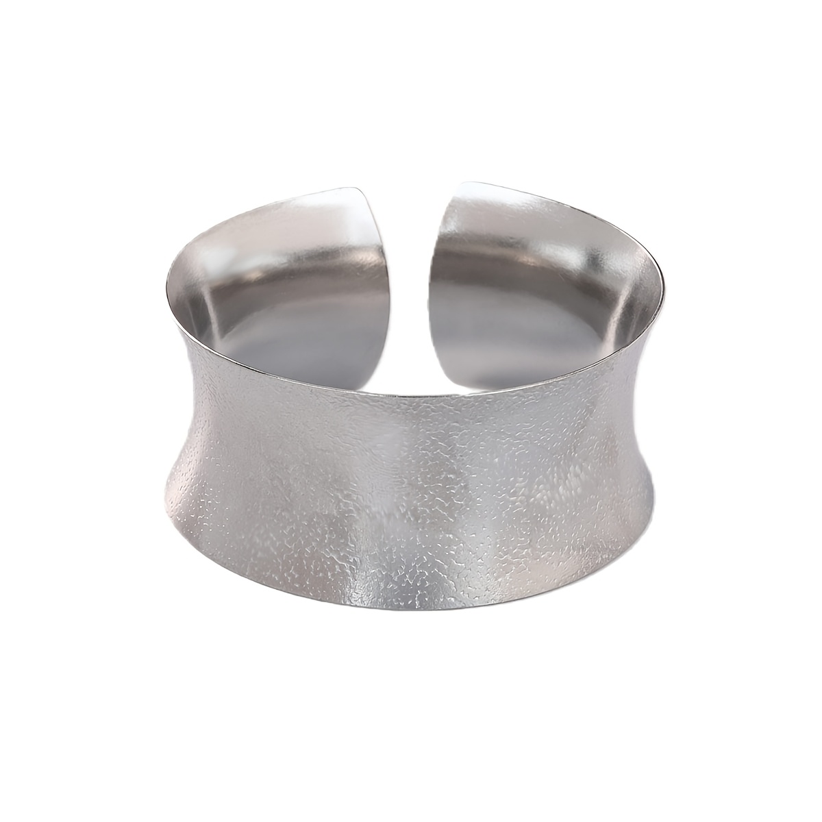 Women's Silvery Stainless Steel Open Bangle, Everyday Wear